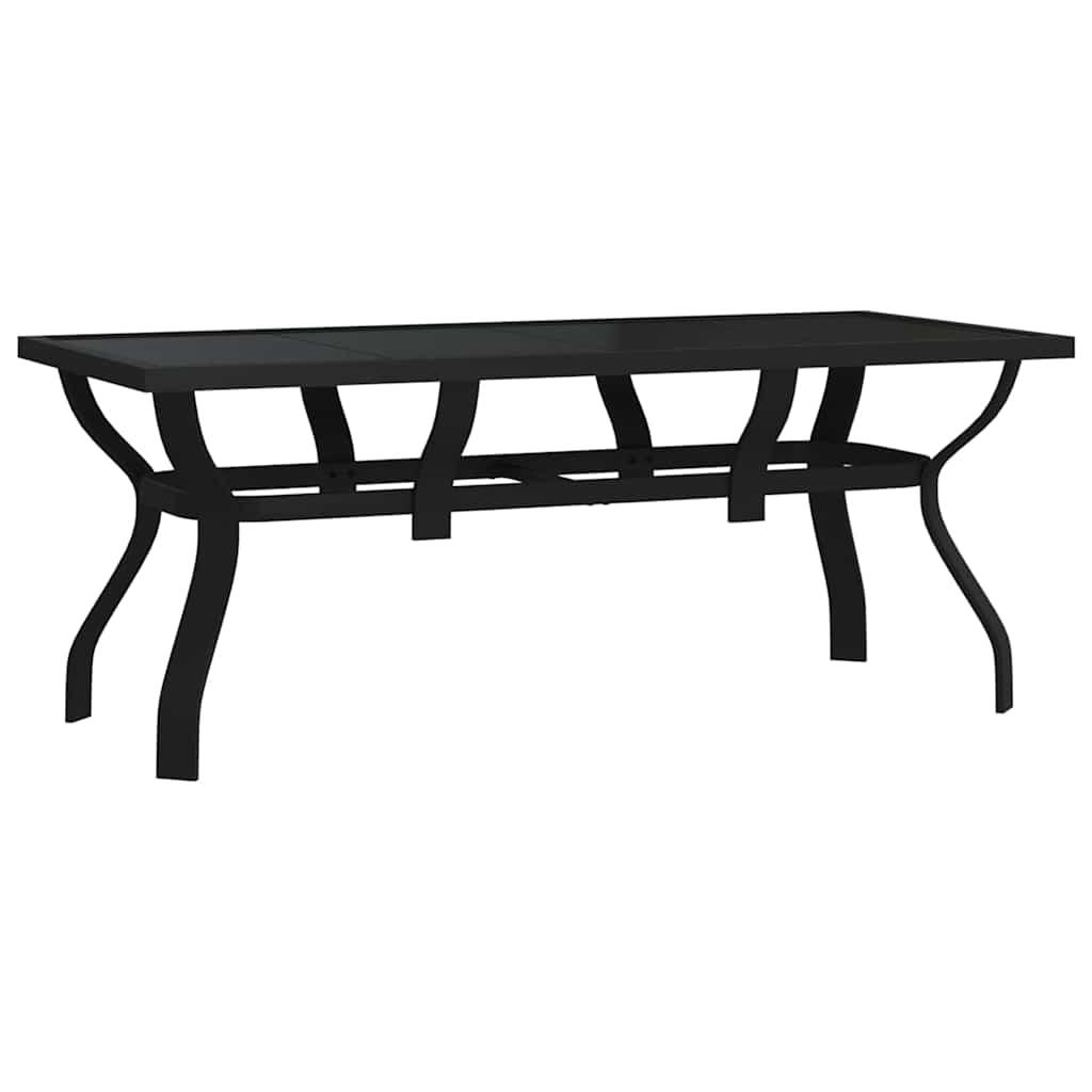 Mesa de jardín acero y vidrio negro y plateado 41x41x45 cm