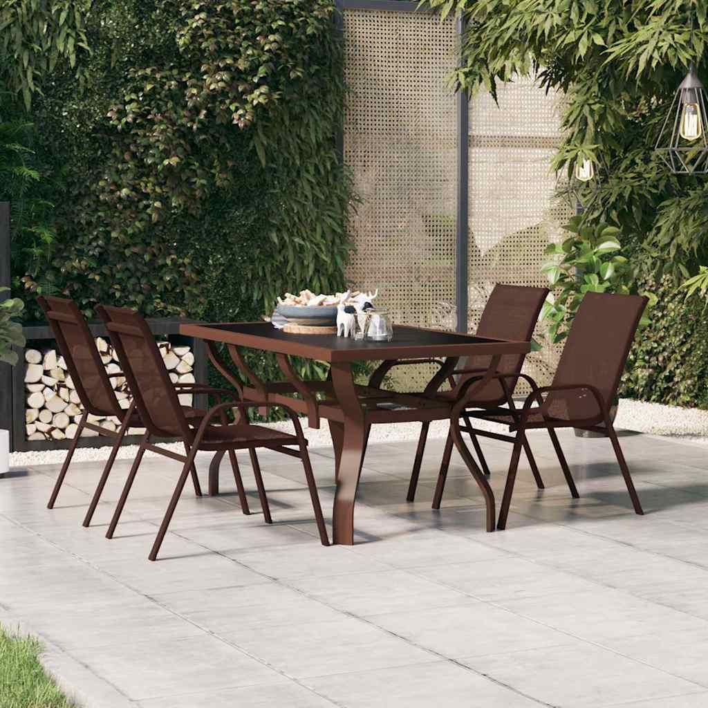 Mesa de jardín acero y vidrio negro y plateado 41x41x45 cm