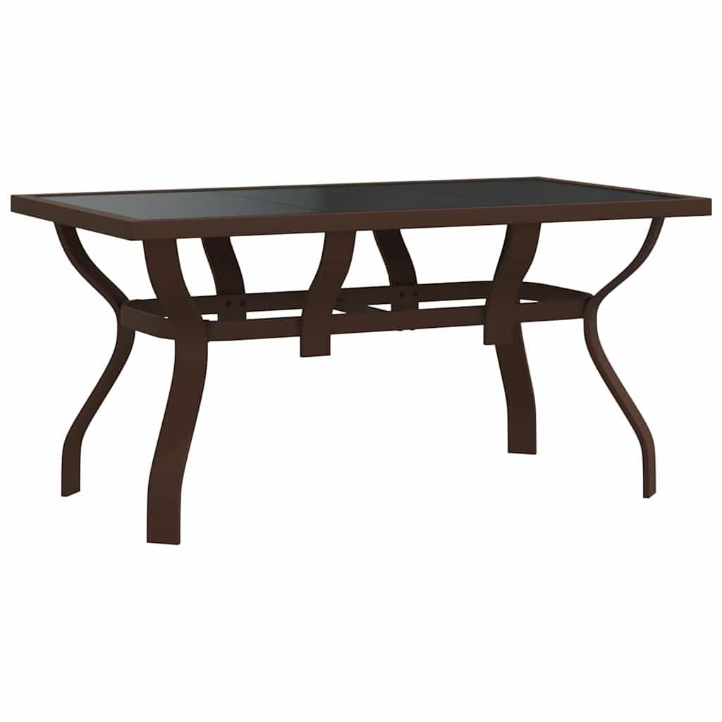 Mesa de jardín acero y vidrio negro y plateado 41x41x45 cm