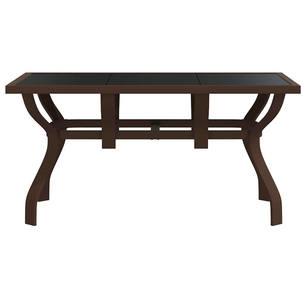 Mesa de jardín acero y vidrio negro y plateado 41x41x45 cm