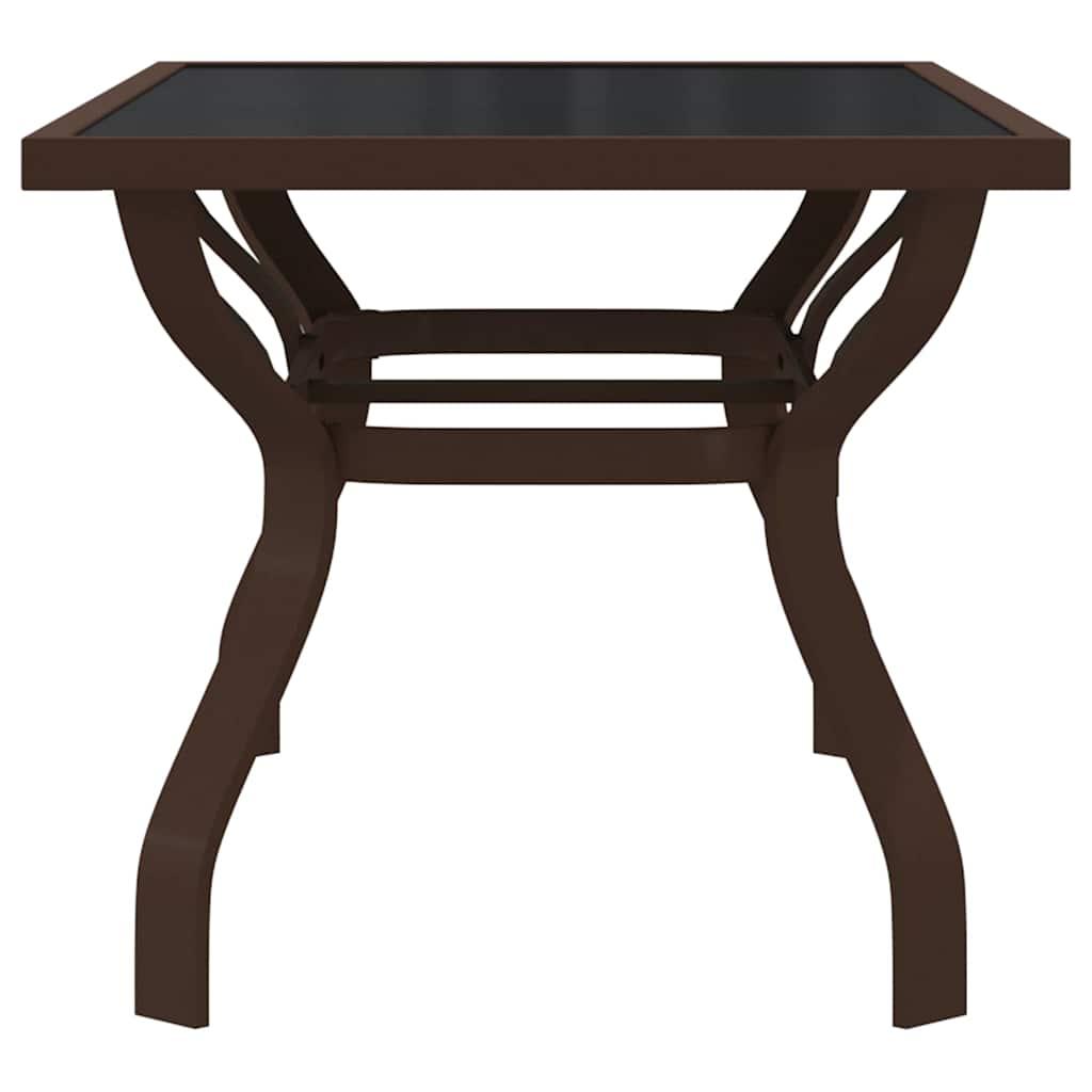 Mesa de jardín acero y vidrio negro y plateado 41x41x45 cm