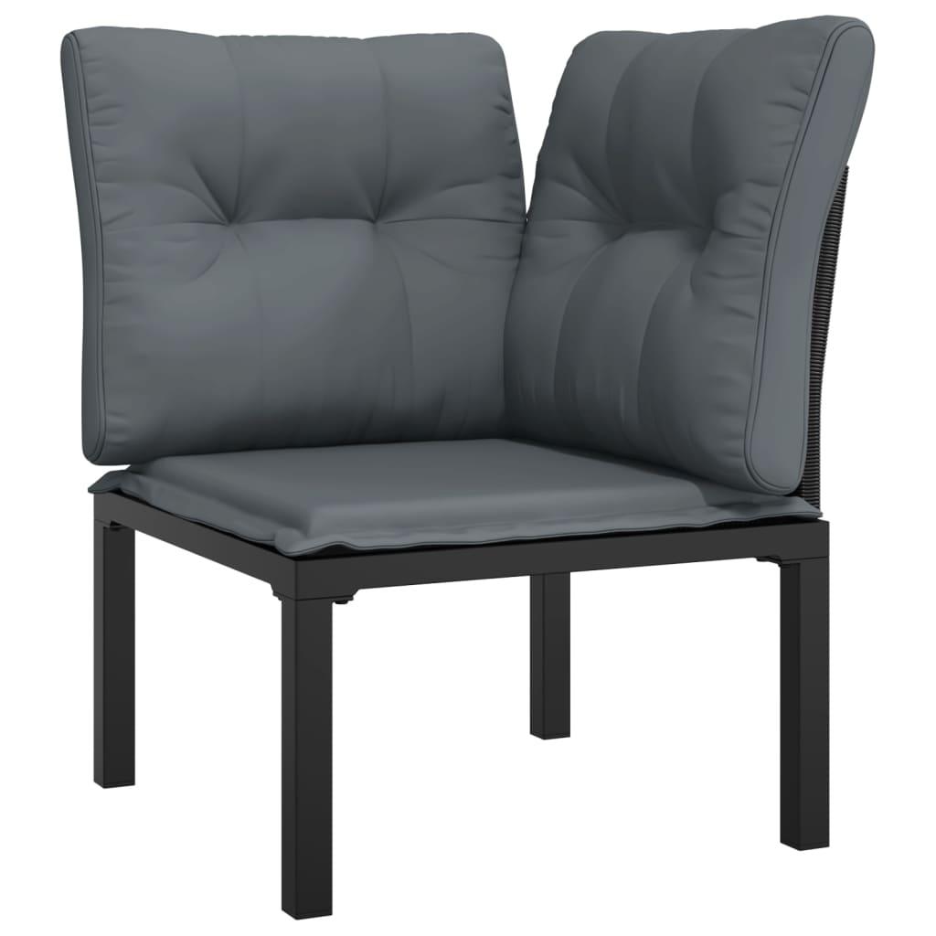 Juego de muebles de jardín 5 pzas ratán sintético negro y gris