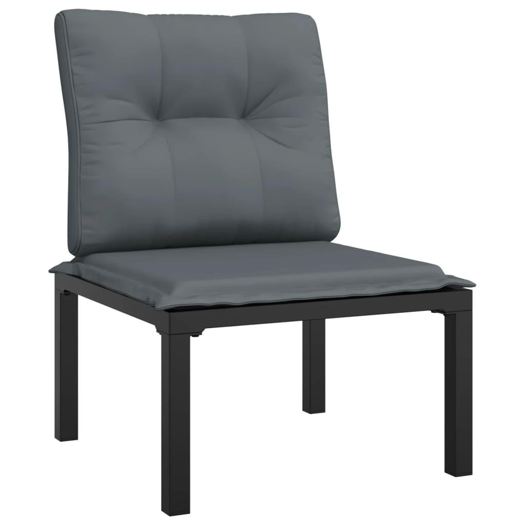 Juego de muebles de jardín 5 pzas ratán sintético negro y gris