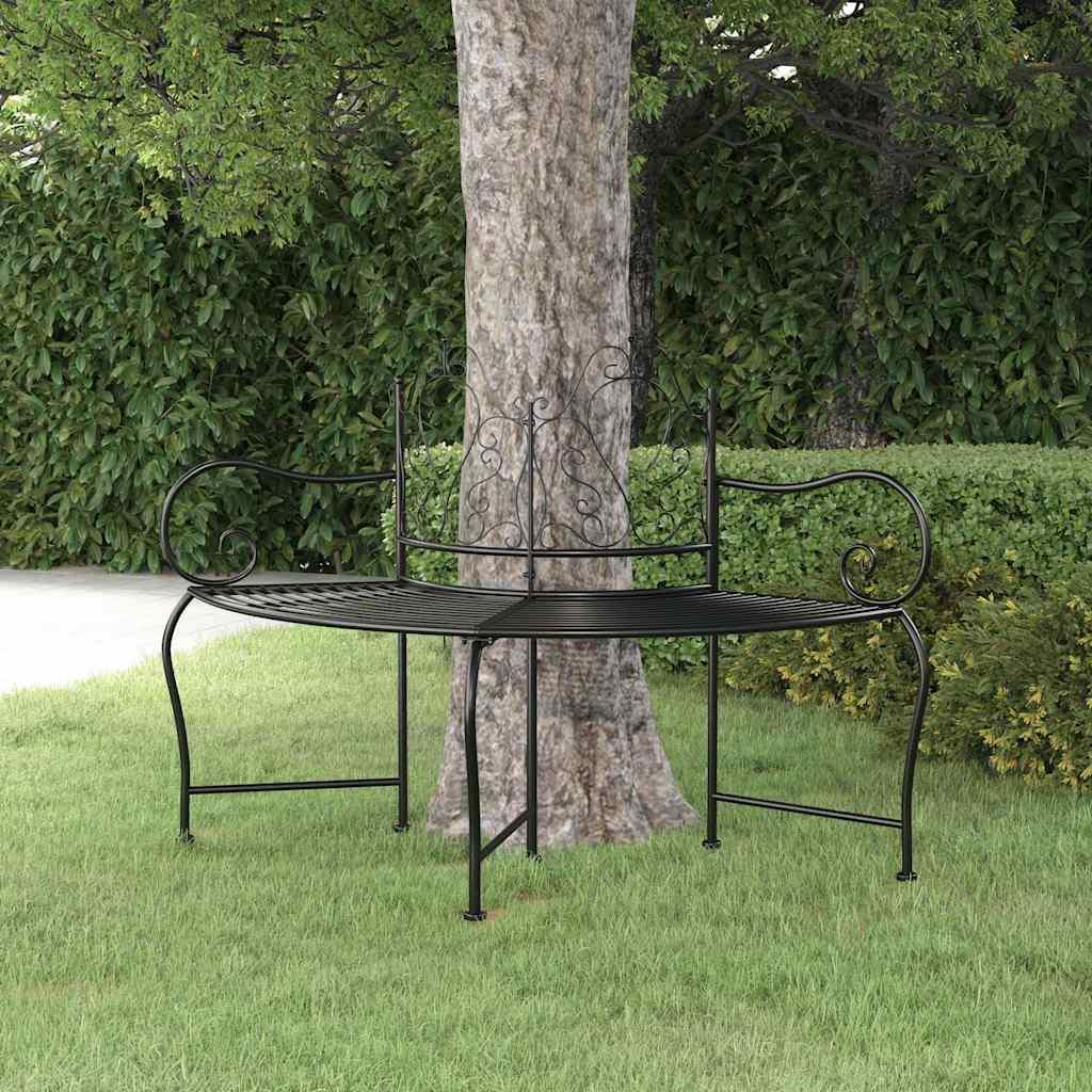 Banco de jardín de acero marrón envejecido 132 cm