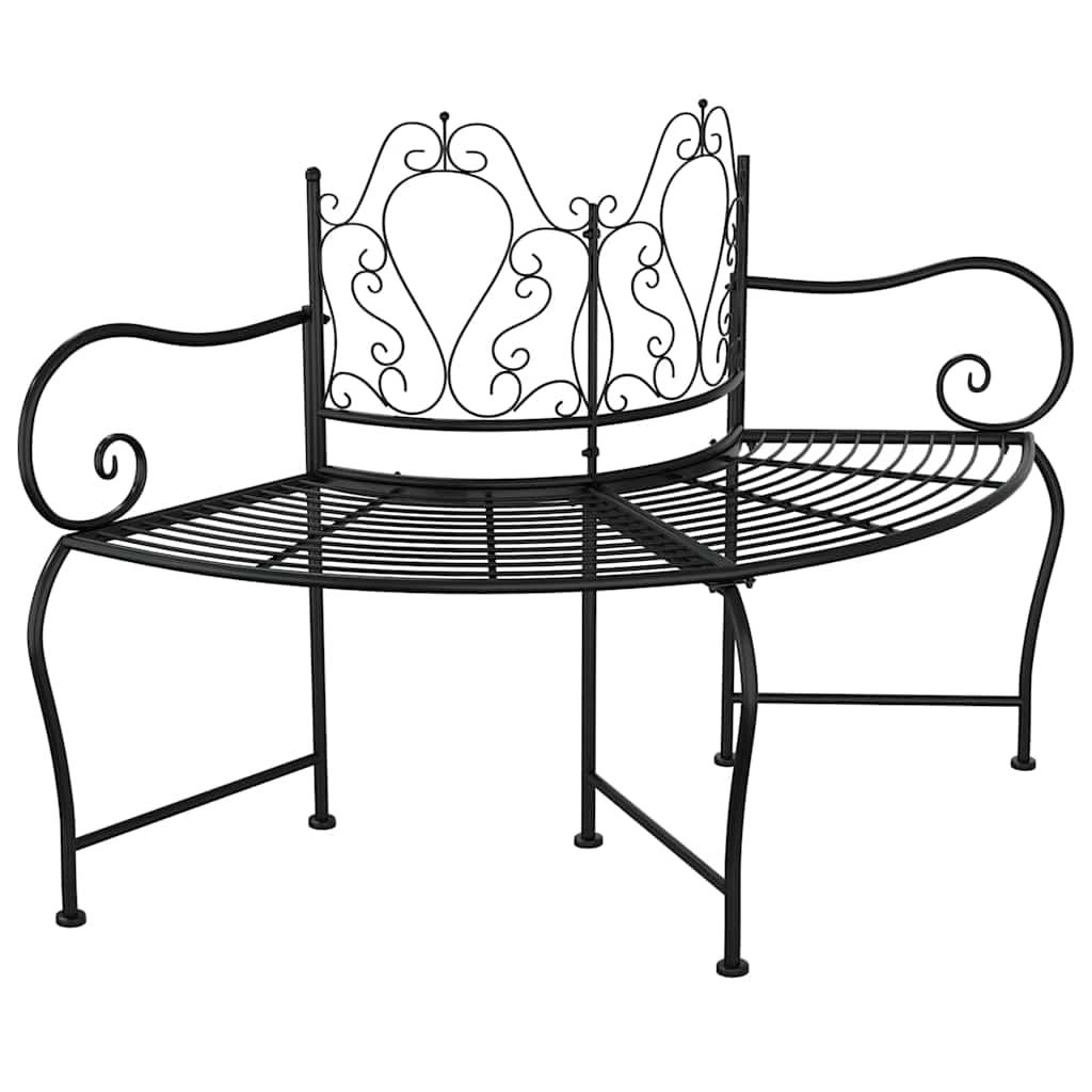 Banco de jardín de acero marrón envejecido 132 cm