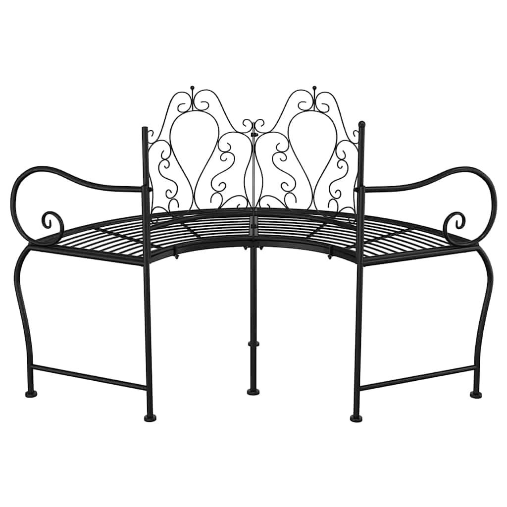 Banco de jardín de acero marrón envejecido 132 cm