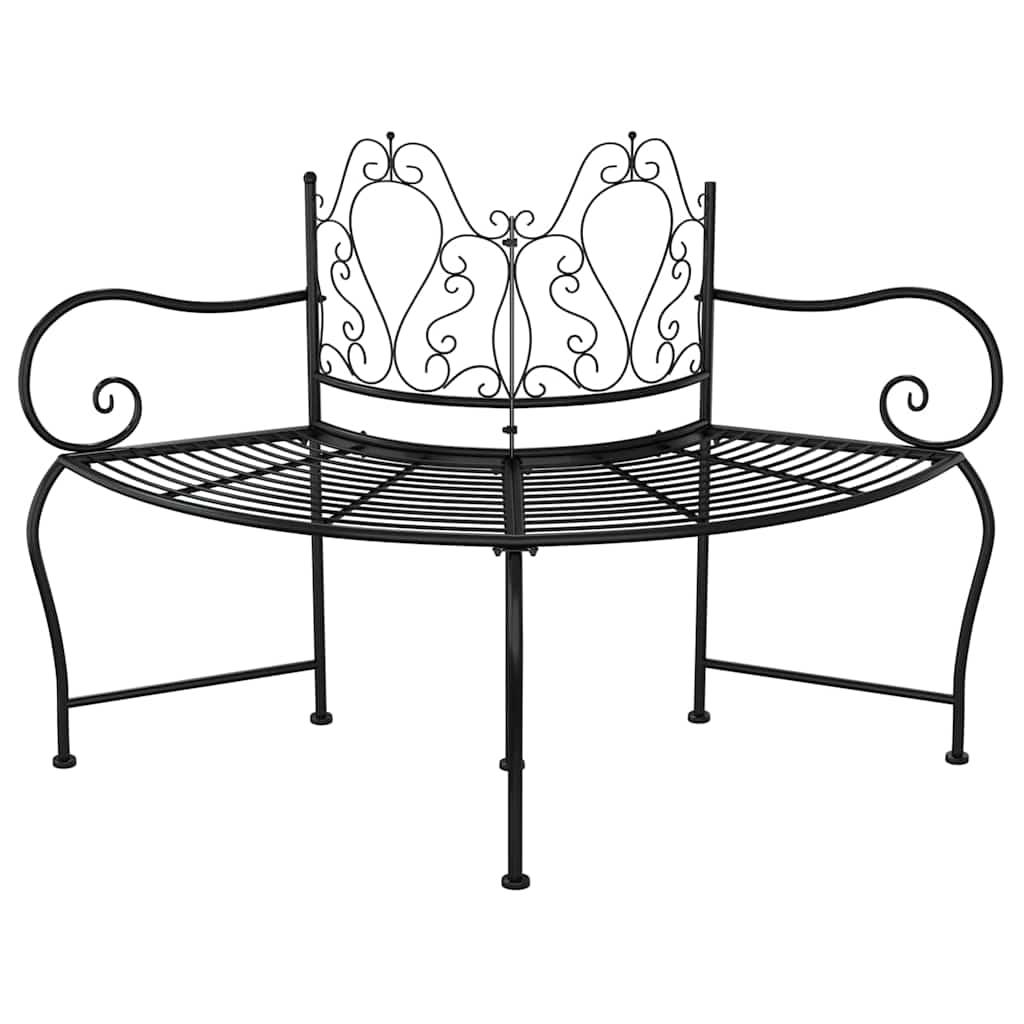 Banco de jardín de acero marrón envejecido 132 cm