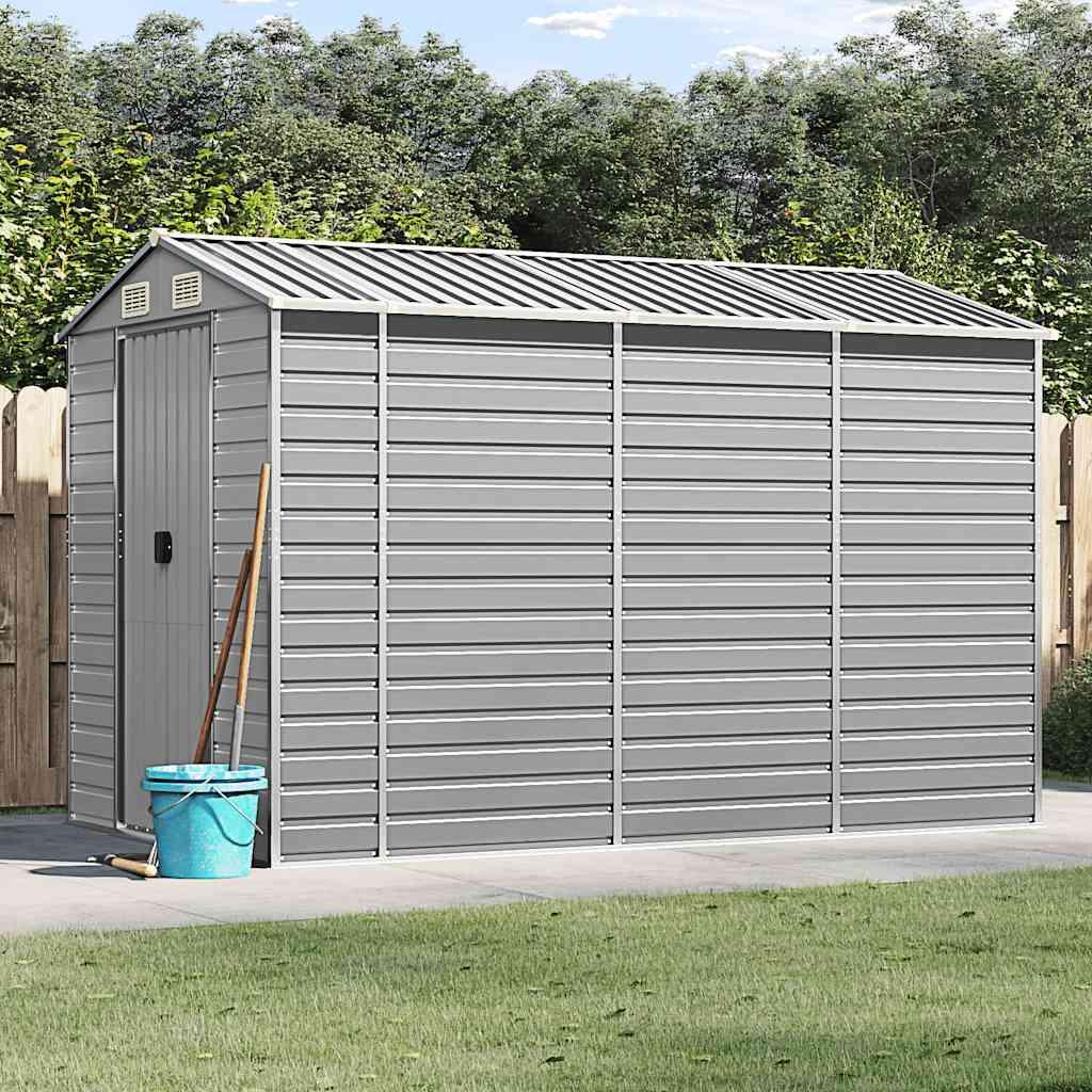 Caseta de jardín acero galvanizado marrón claro 191x810x198 cm