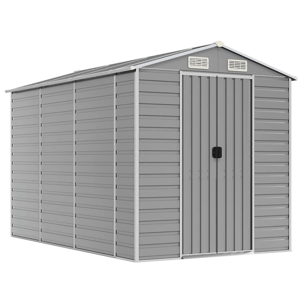 Caseta de jardín acero galvanizado marrón claro 191x810x198 cm