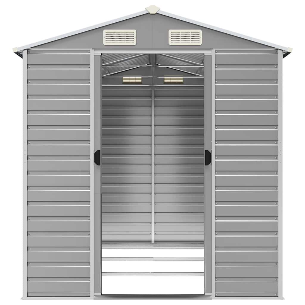 Caseta de jardín acero galvanizado marrón claro 191x810x198 cm