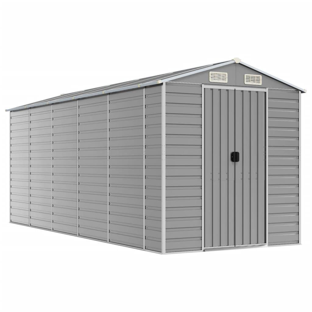 Caseta de jardín acero galvanizado marrón claro 191x130x198 cm