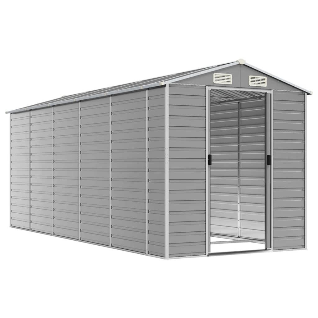 Caseta de jardín acero galvanizado marrón claro 191x130x198 cm