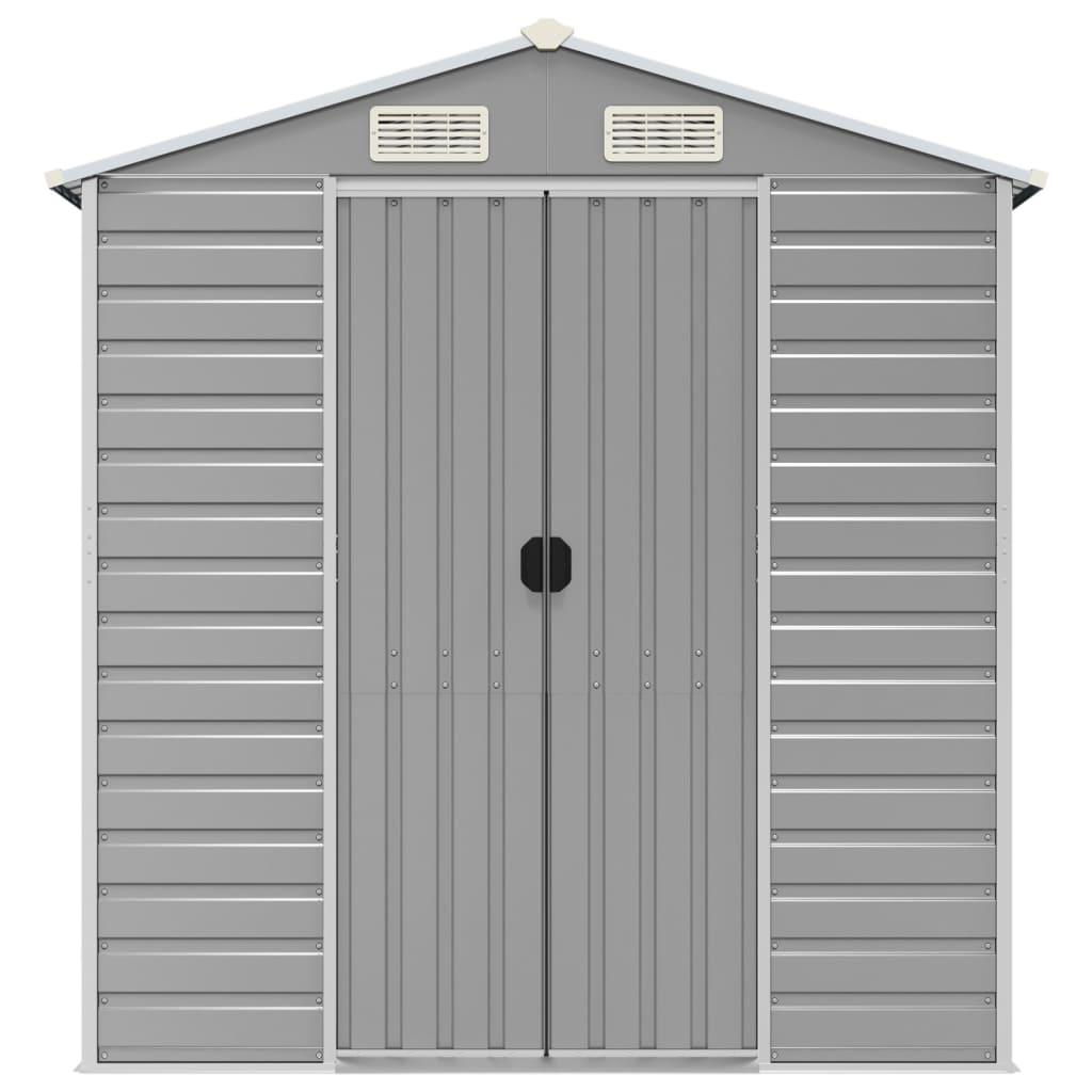 Caseta de jardín acero galvanizado marrón claro 191x130x198 cm