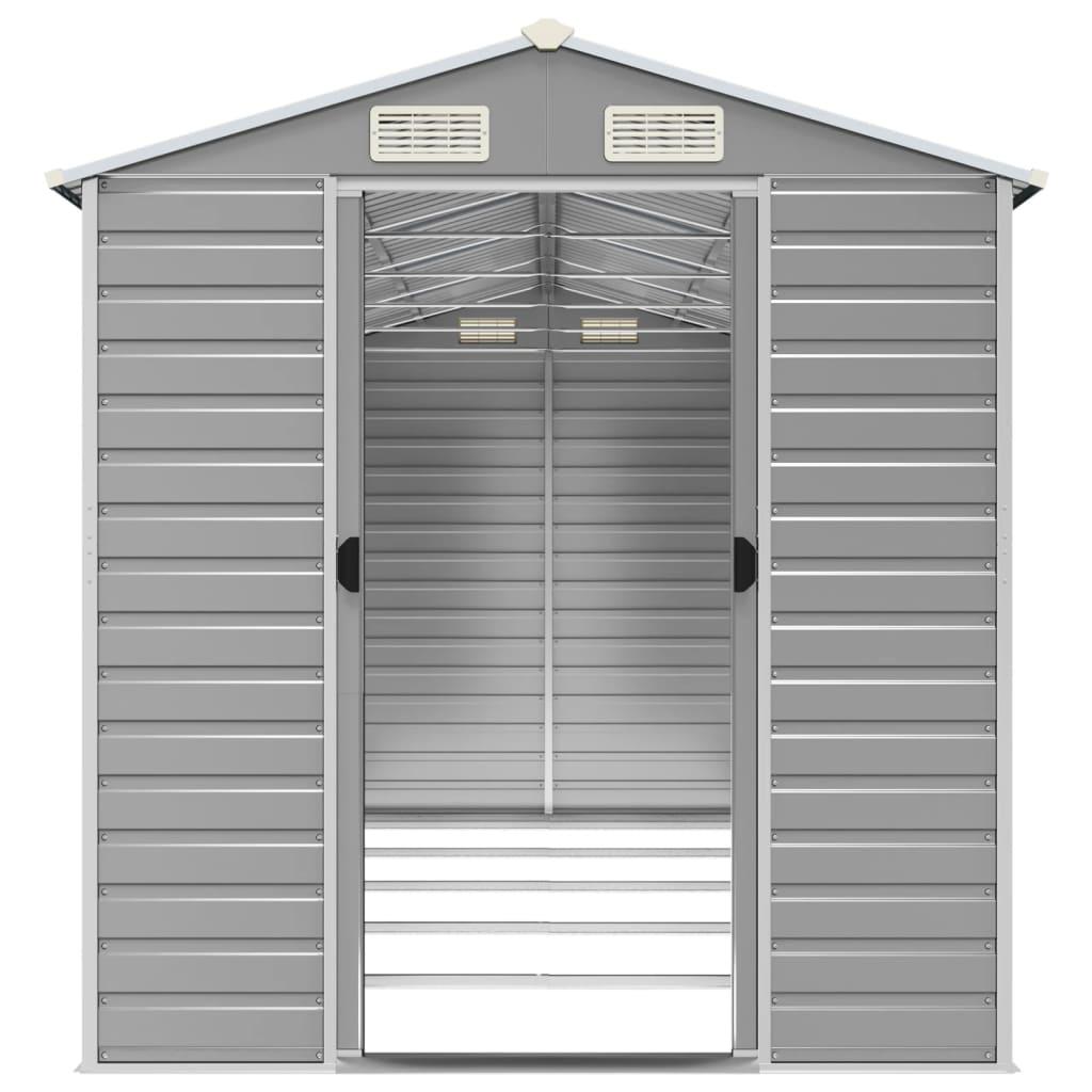 Caseta de jardín acero galvanizado marrón claro 191x130x198 cm