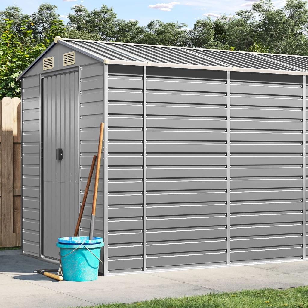 Caseta de jardín acero galvanizado marrón claro 191x810x198 cm