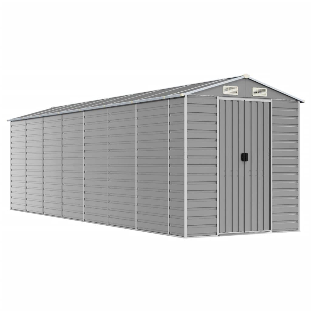 Caseta de jardín acero galvanizado marrón claro 191x810x198 cm