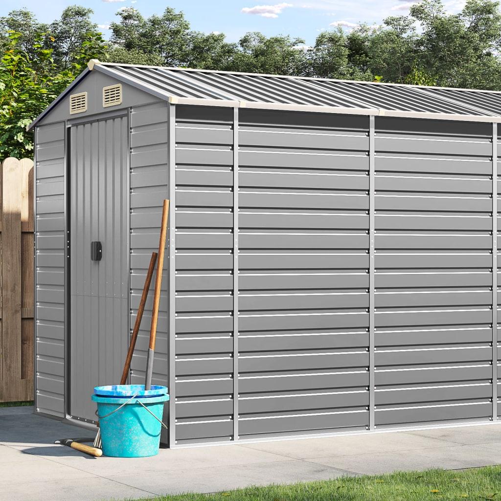 Caseta de jardín acero galvanizado marrón claro 191x130x198 cm