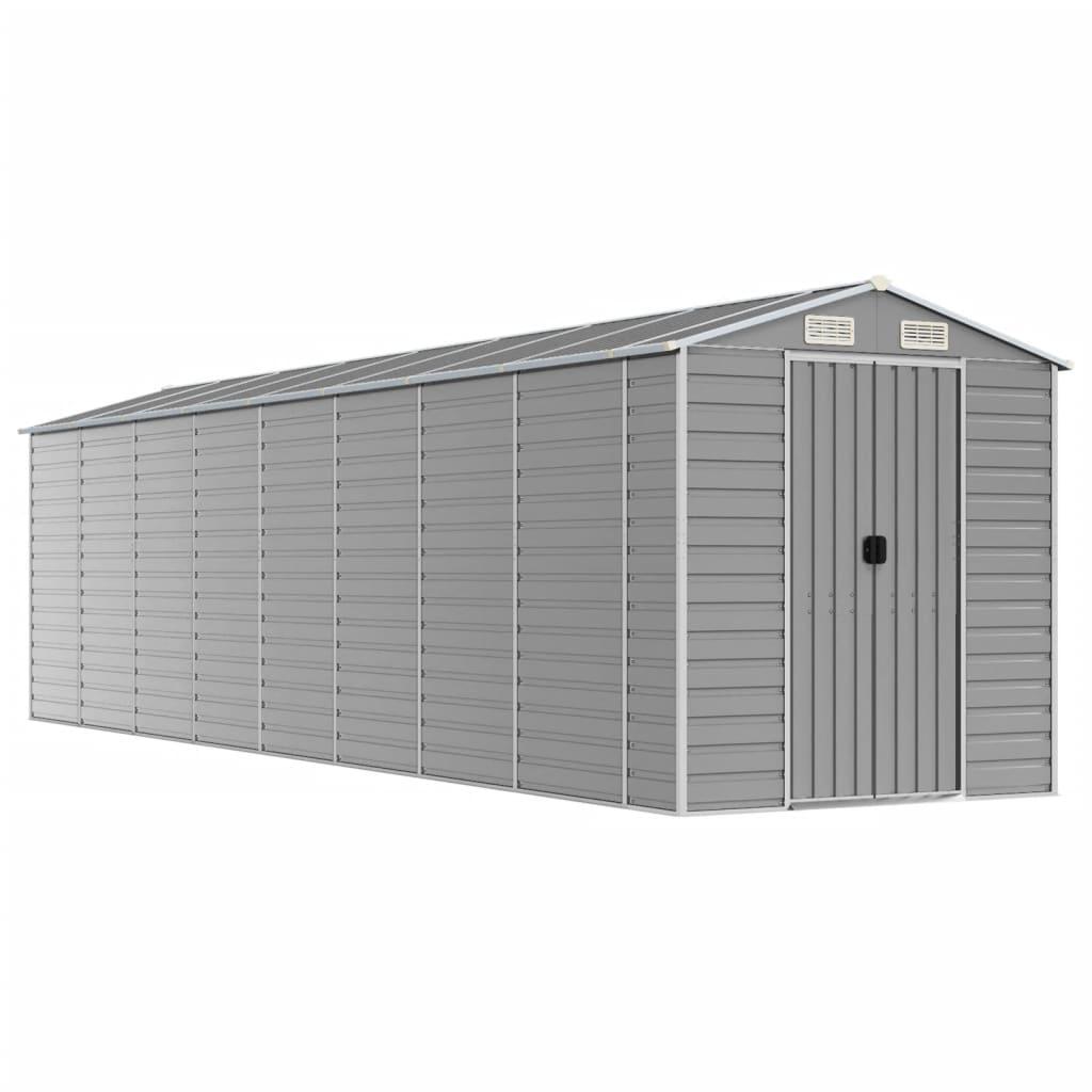 Caseta de jardín acero galvanizado marrón claro 191x130x198 cm