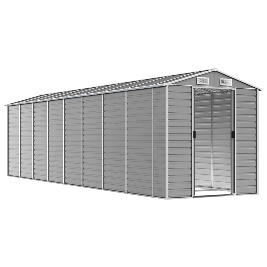 Caseta de jardín acero galvanizado marrón claro 191x130x198 cm