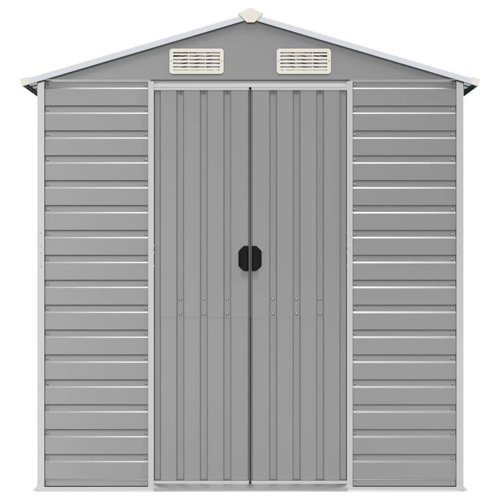 Caseta de jardín acero galvanizado marrón claro 191x130x198 cm