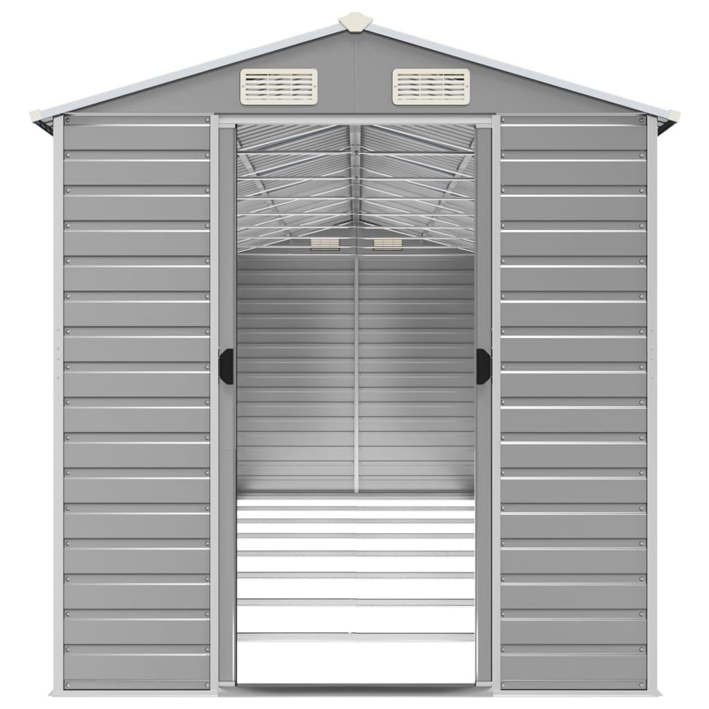 Caseta de jardín acero galvanizado marrón claro 191x130x198 cm