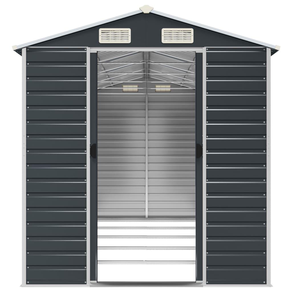 Cobertizo de jardín acero galvanizado antracita 191x470x198 cm