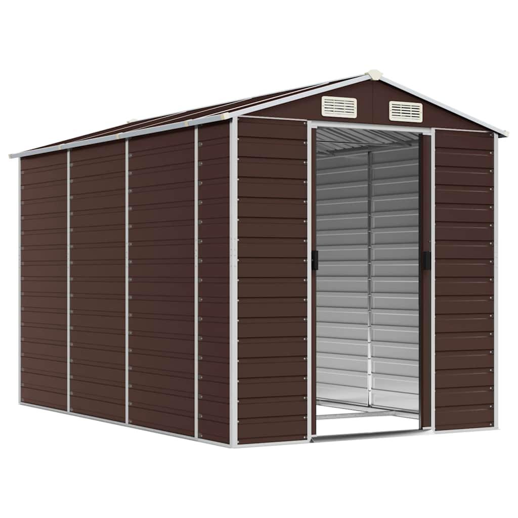 Caseta de jardín acero galvanizado marrón claro 191x810x198 cm