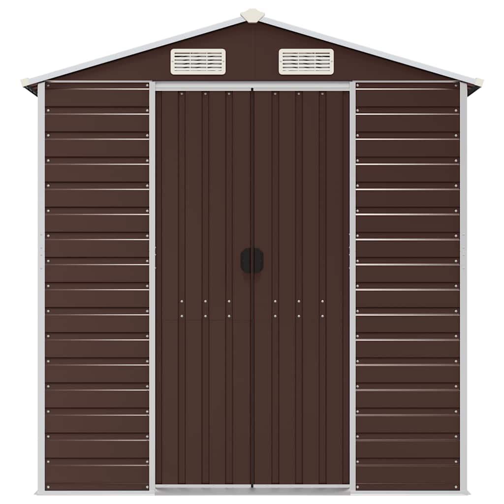 Caseta de jardín acero galvanizado marrón claro 191x810x198 cm