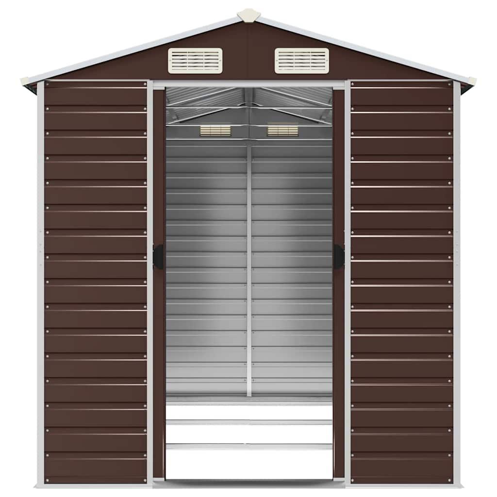 Caseta de jardín acero galvanizado marrón claro 191x810x198 cm