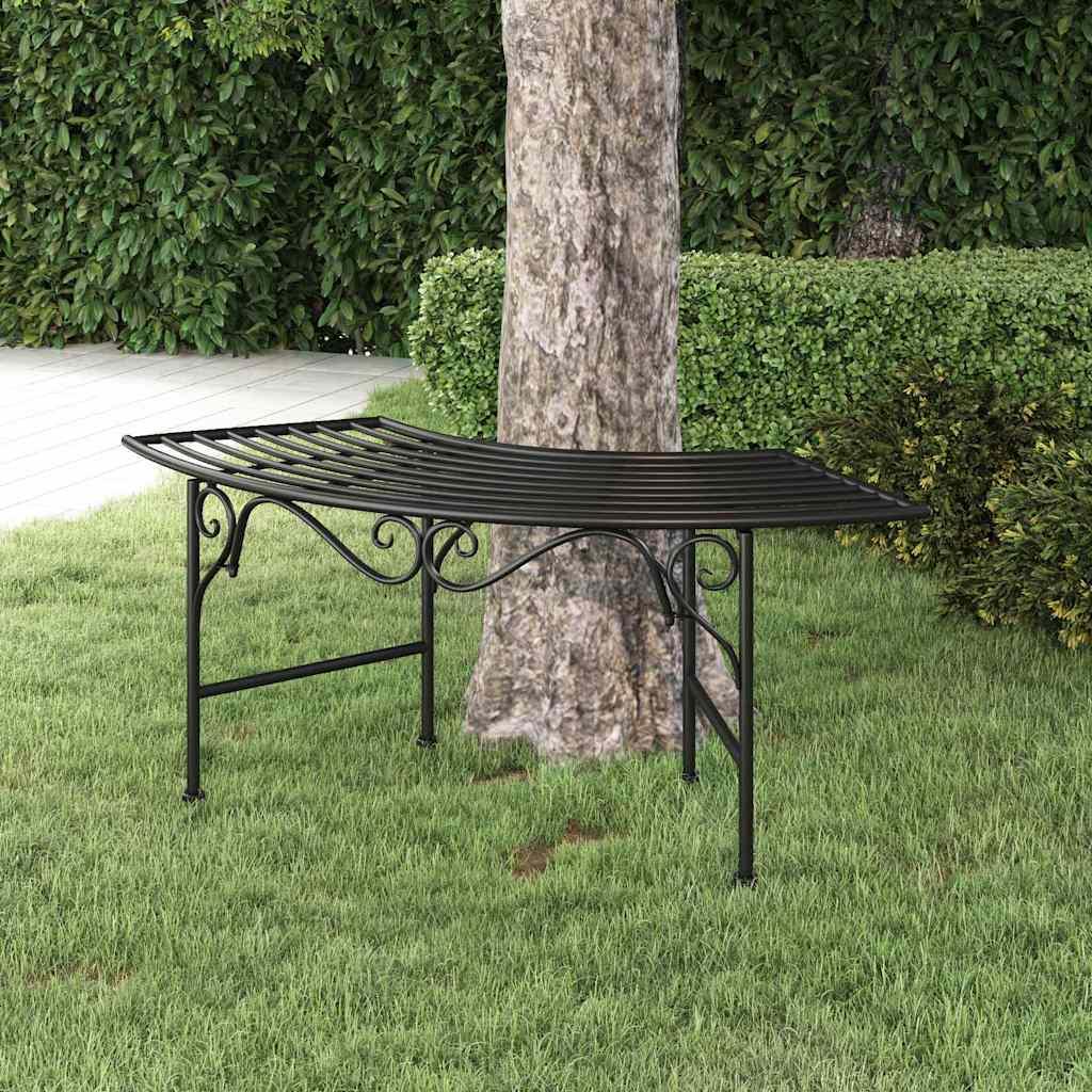 Banco de jardín de acero marrón envejecido 132 cm