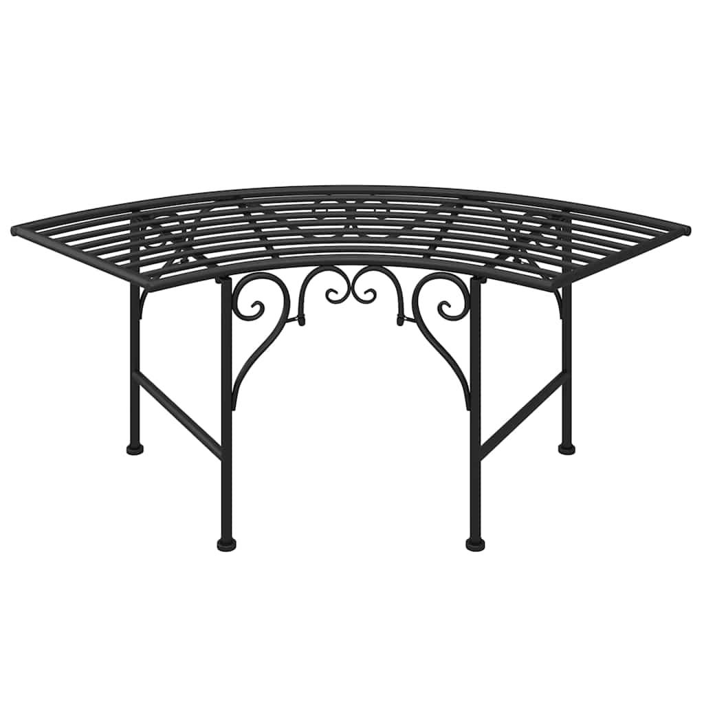 Banco de jardín de acero marrón envejecido 132 cm