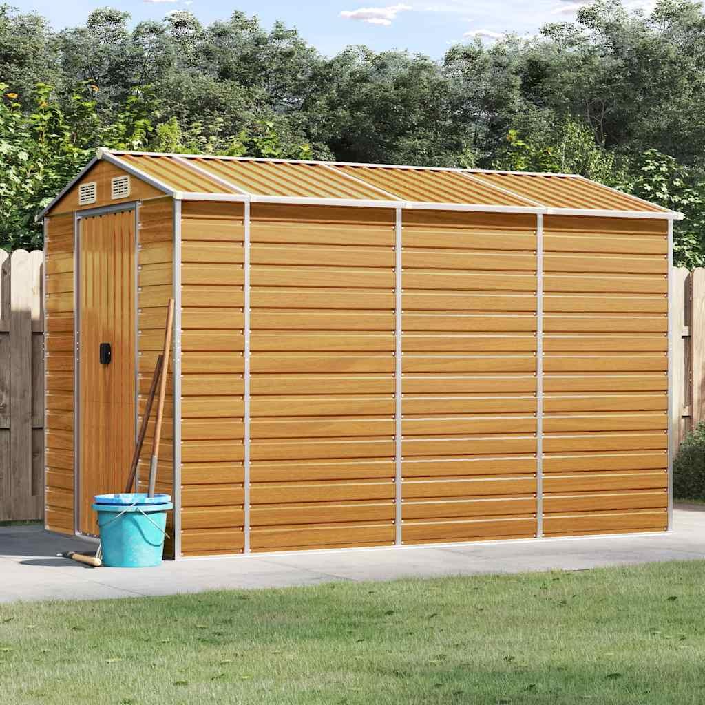 Caseta de jardín acero galvanizado marrón claro 191x895x198 cm
