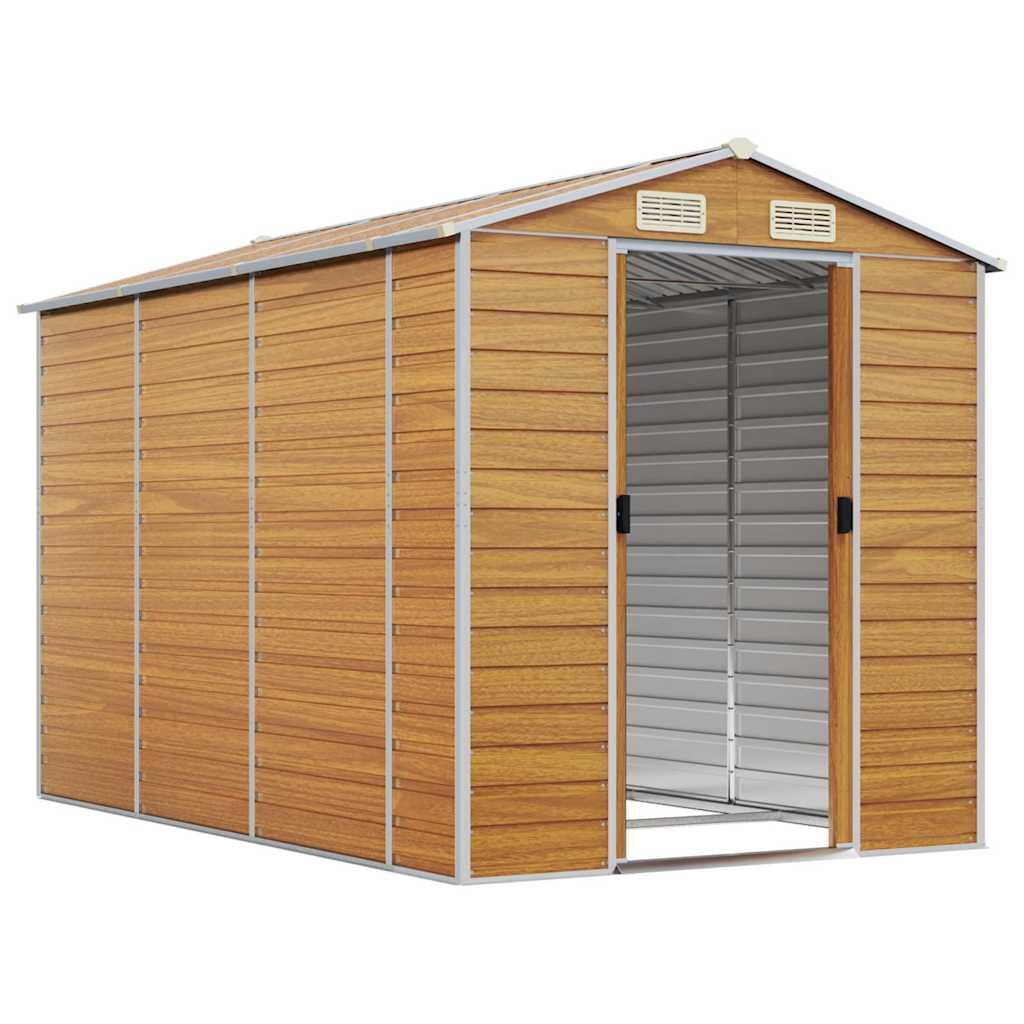 Caseta de jardín acero galvanizado marrón claro 191x895x198 cm