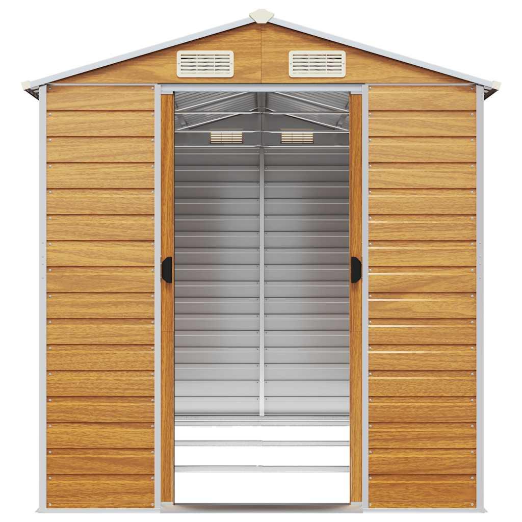 Caseta de jardín acero galvanizado marrón claro 191x895x198 cm