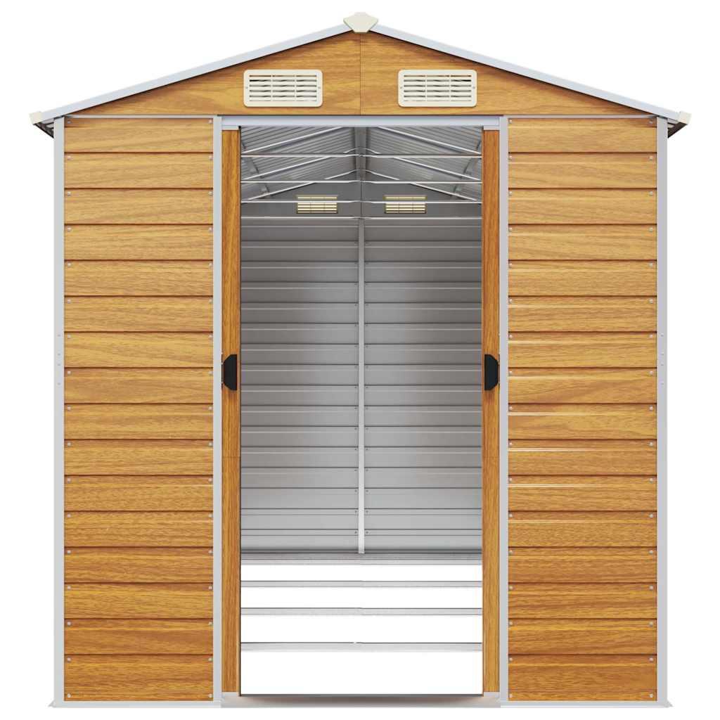 Caseta de jardín acero galvanizado marrón claro 191x895x198 cm