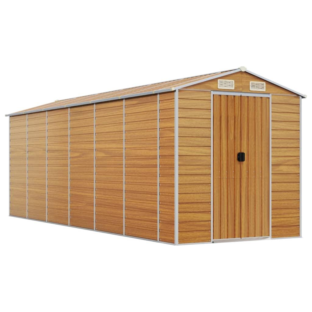 Caseta de jardín acero galvanizado marrón claro 191x895x198 cm