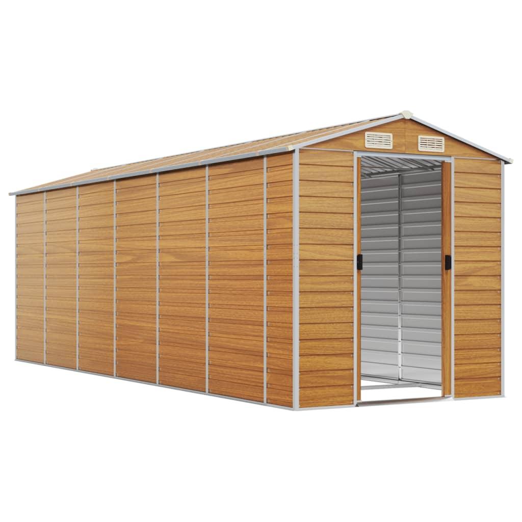Caseta de jardín acero galvanizado marrón claro 191x895x198 cm