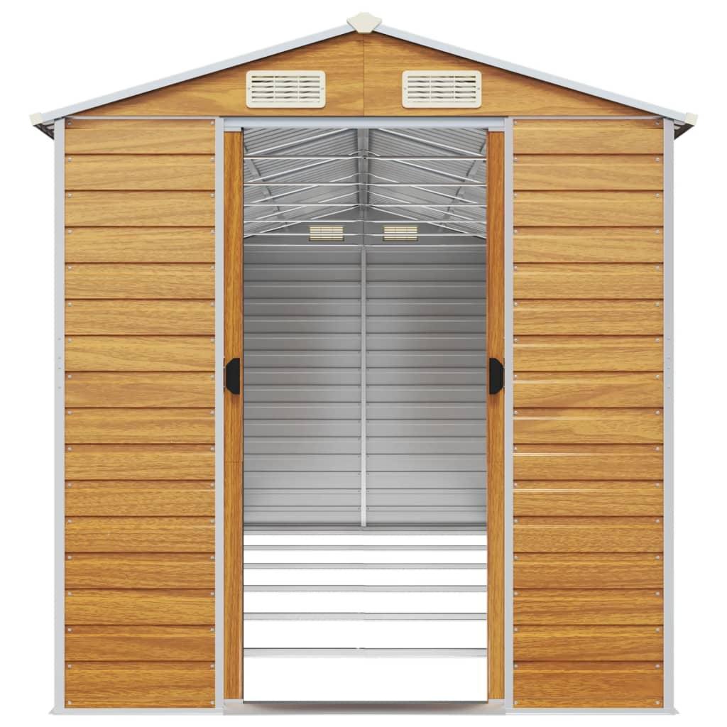Caseta de jardín acero galvanizado marrón claro 191x895x198 cm