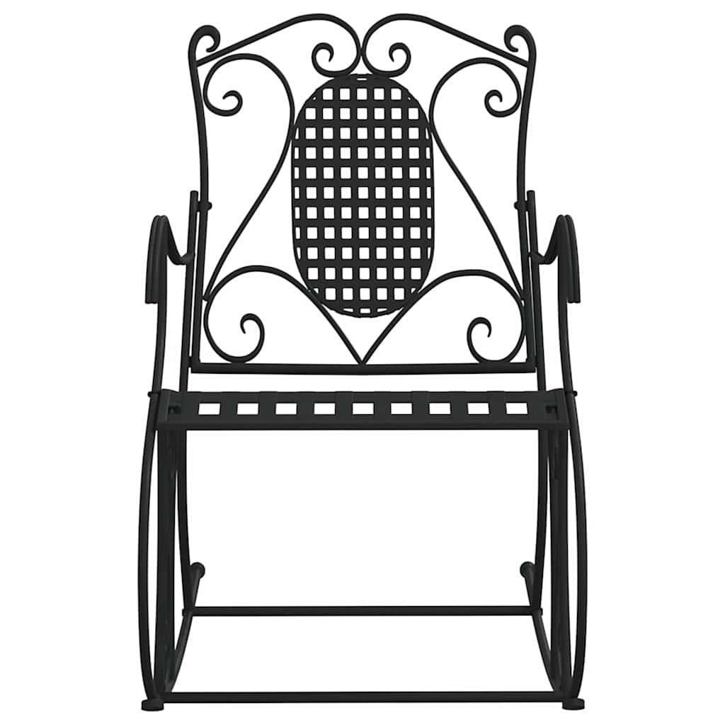 Banco mecedor de acero negro