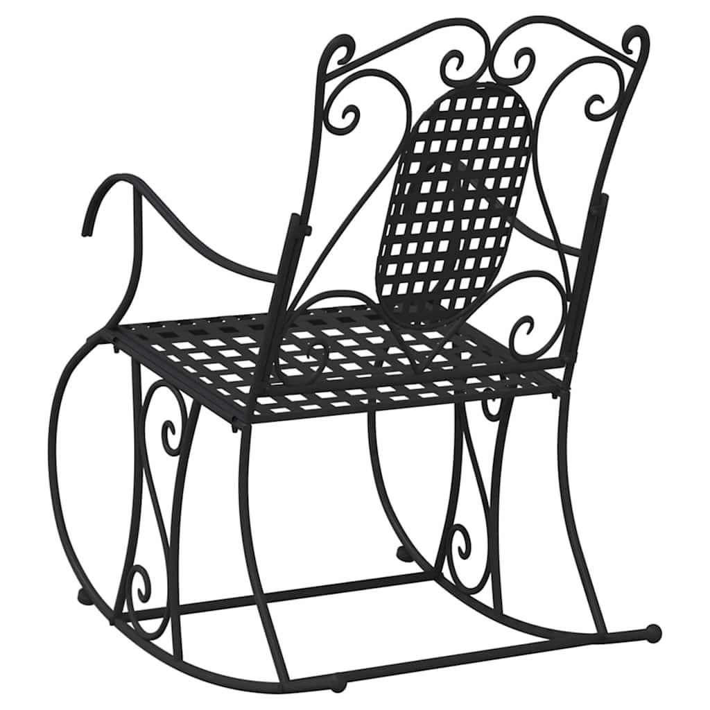 Banco mecedor de acero negro