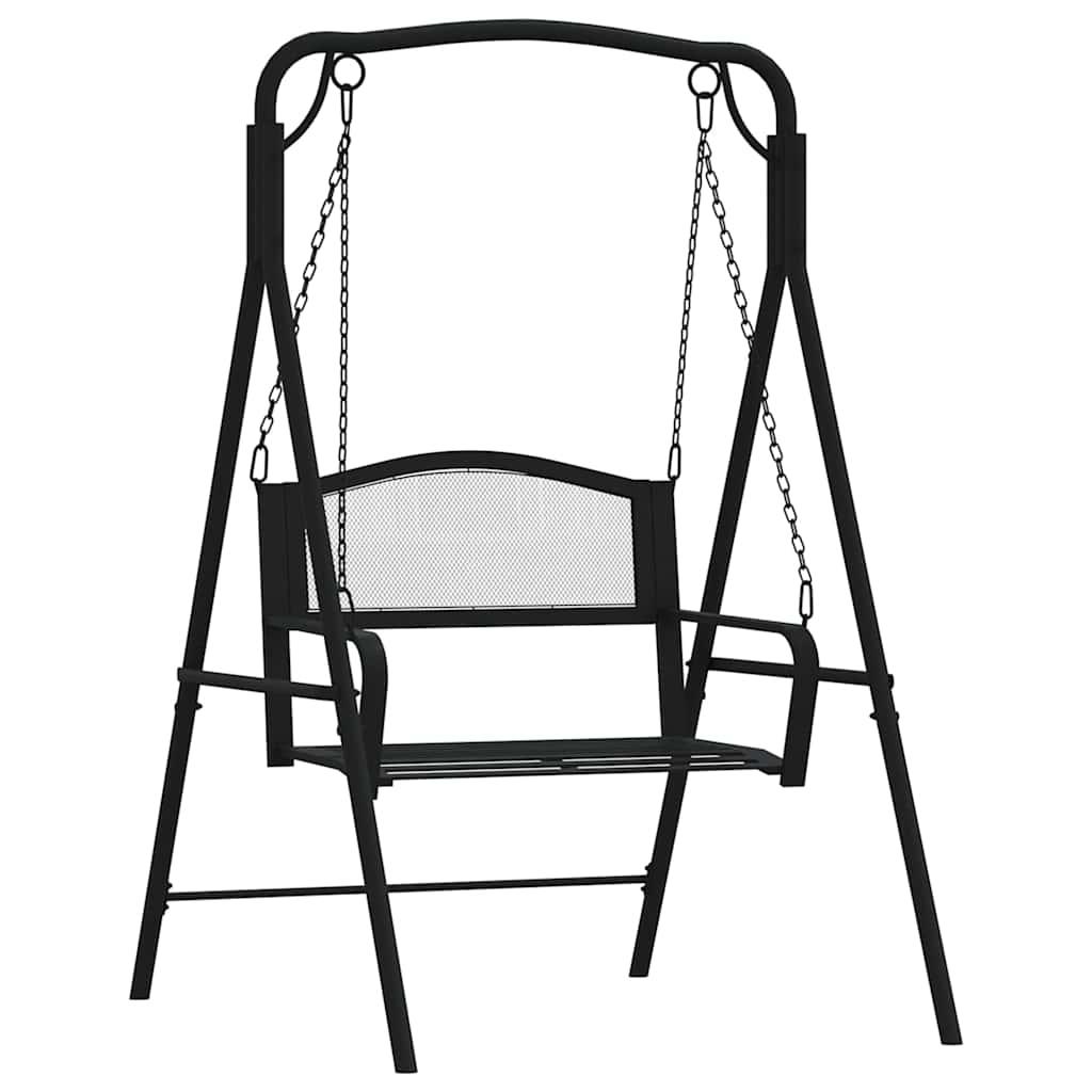 Banco mecedor de acero negro