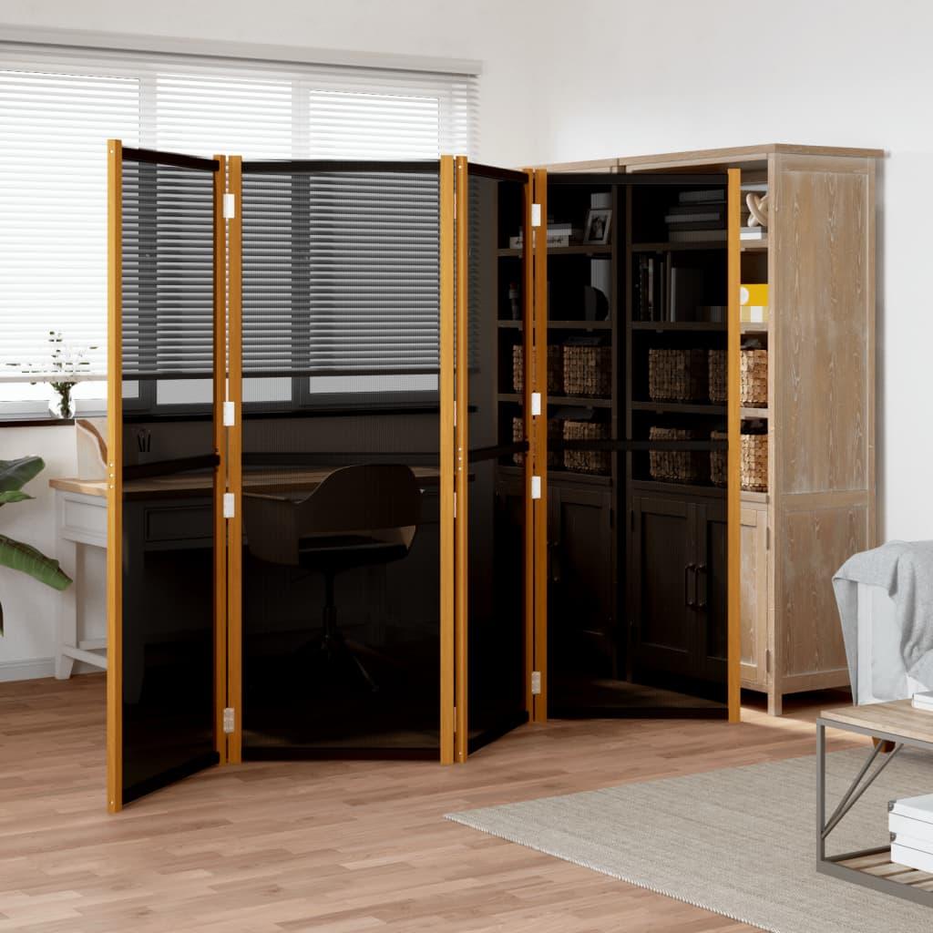 Biombo divisor de 4 paneles gris antracita 200x180 cm