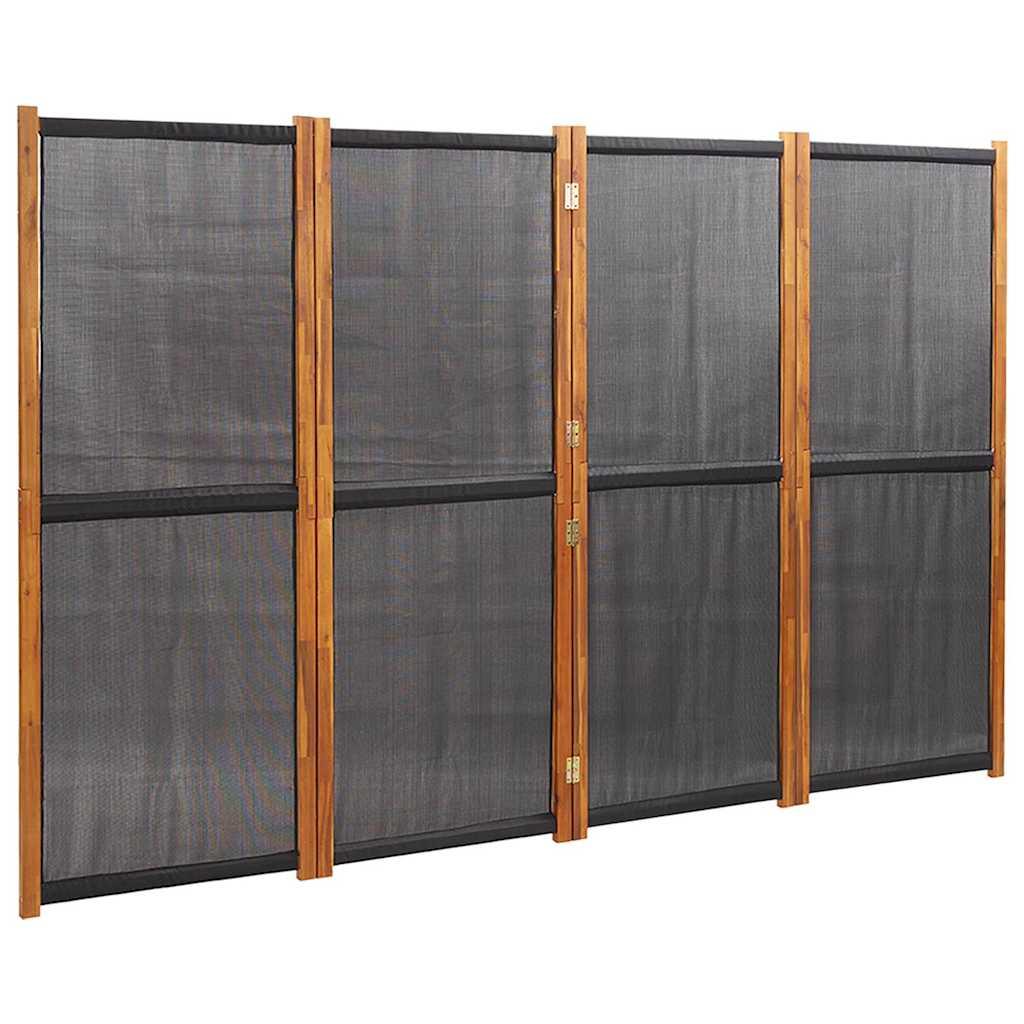 Biombo divisor de 4 paneles gris antracita 200x180 cm