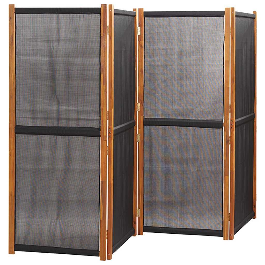 Biombo divisor de 4 paneles gris antracita 200x180 cm