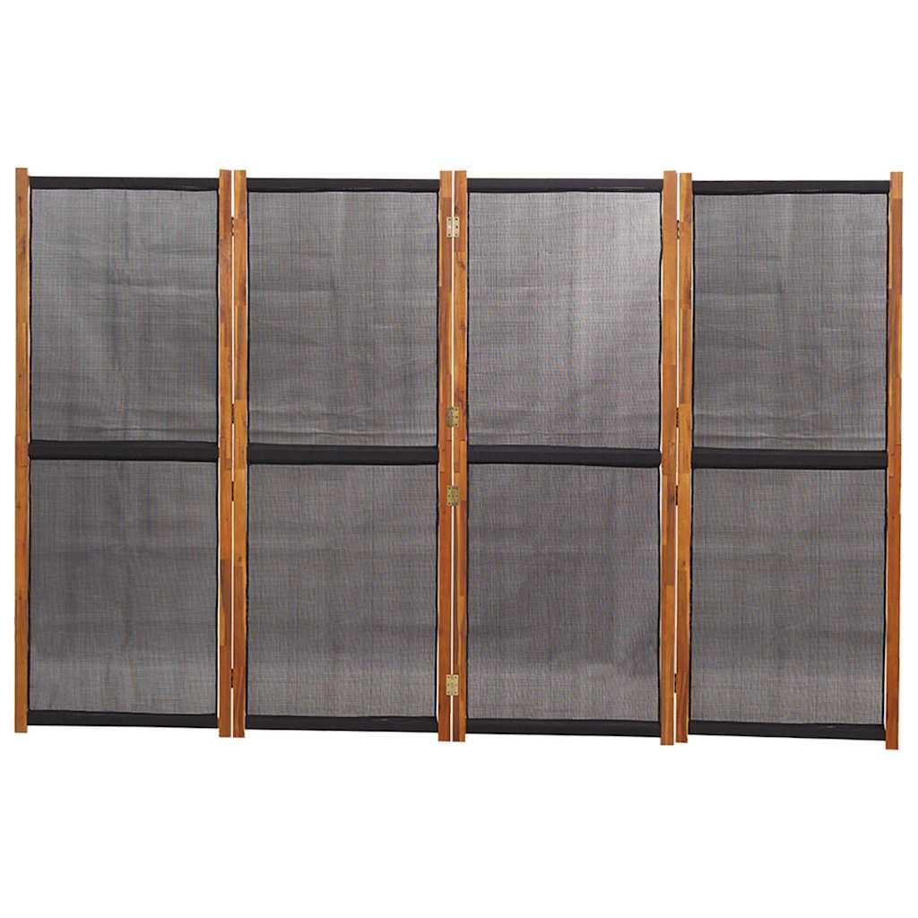 Biombo divisor de 4 paneles gris antracita 200x180 cm