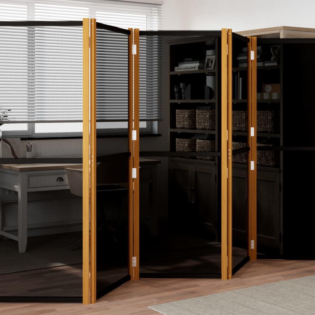 Biombo divisor de 5 paneles gris antracita 250x180 cm