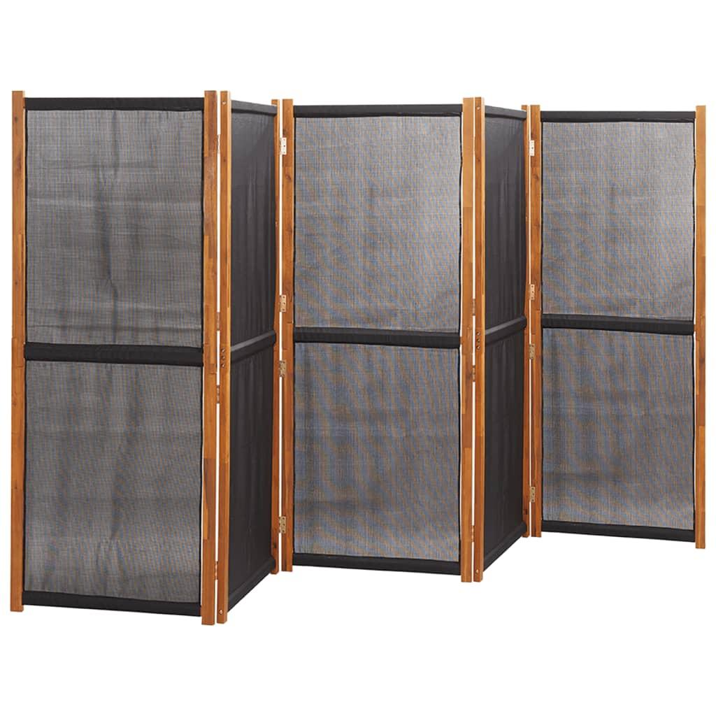 Biombo divisor de 5 paneles gris antracita 250x180 cm
