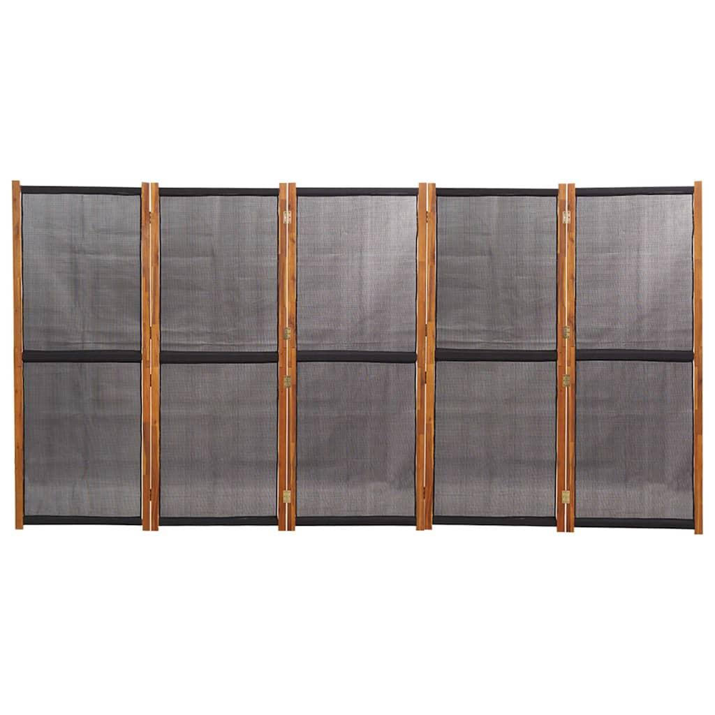 Biombo divisor de 5 paneles gris antracita 250x180 cm
