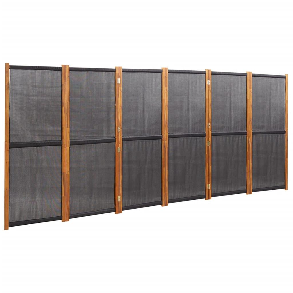 Biombo divisor de 6 paneles gris antracita 240x180 cm