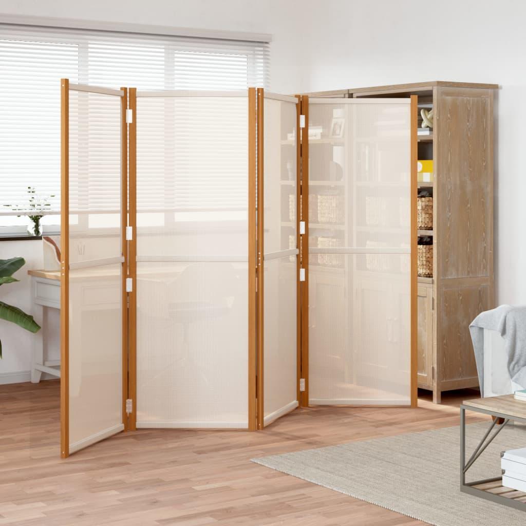 Biombo divisor de 4 paneles gris antracita 200x180 cm
